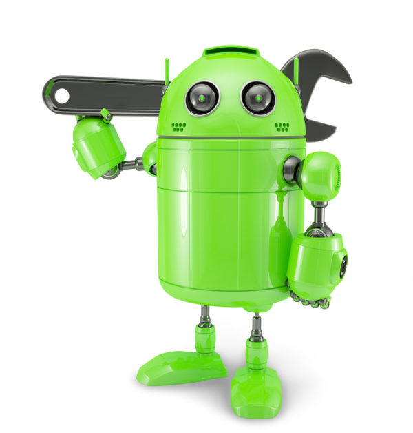 Android with wrench - Deposit Photos